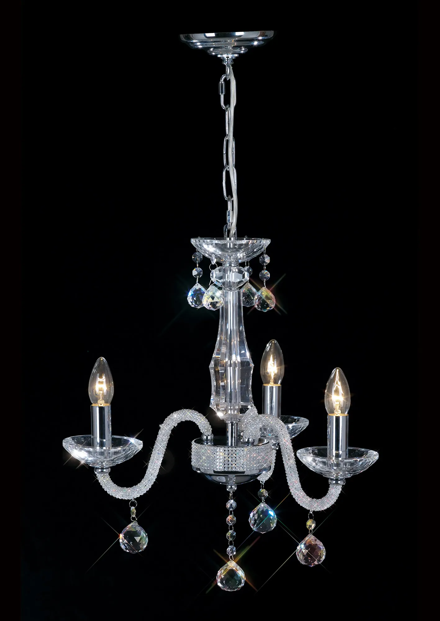 IL30333  Amora Crystal Chandelier 3 Light